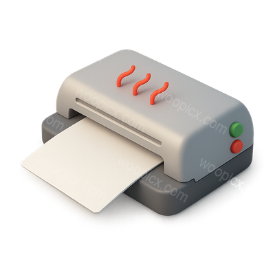 Stylish 3D Laminator Icon with Volumetric Design