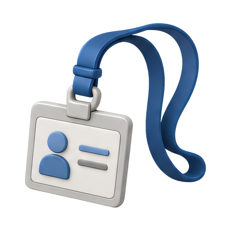 Professional name badge lanyard