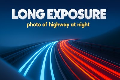 Dynamic Long Exposure Image of a Highway at Night
