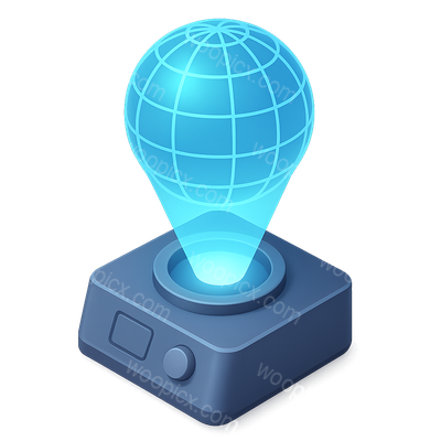 3D Hologram Projection Icon with Isometric View