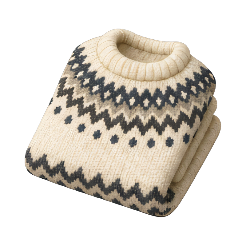 folded icelandic wool sweater
