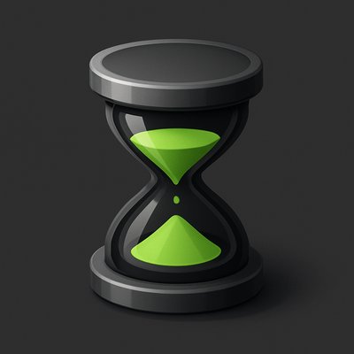 Stylish 3D Hourglass Icon for Game Design