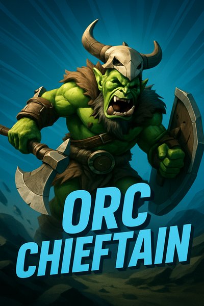 Dynamic Orc Chieftain Illustration in Action