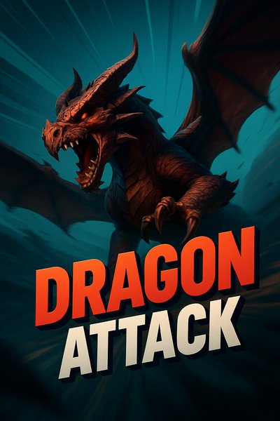 Dynamic Dragon Attack Illustration with Bold Text