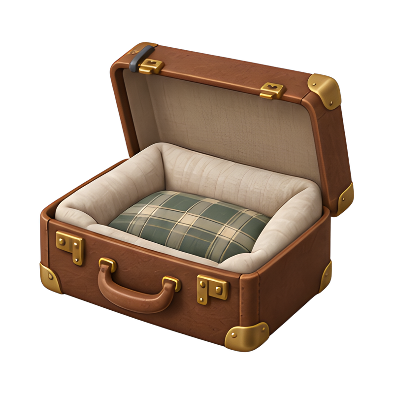 Vintage suitcase pet bed