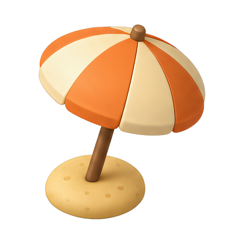colorful beach parasol on sand