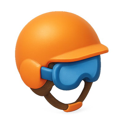 Colorful Cartoon-Style Sports Helmet Illustration