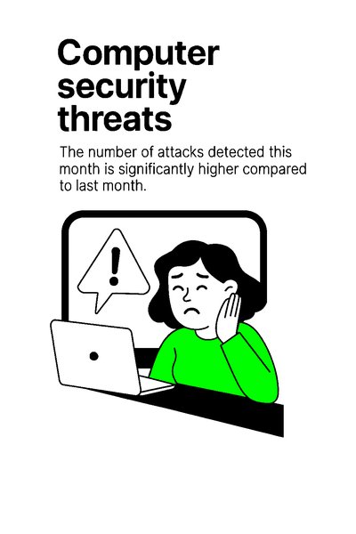 Illustration of Computer Security Awareness with Alert Graphic