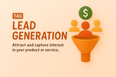 Lead Generation Concept Graphic with Funnel and Audience Icons