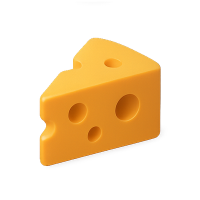 Realistic 3D Cheese Slice Illustration