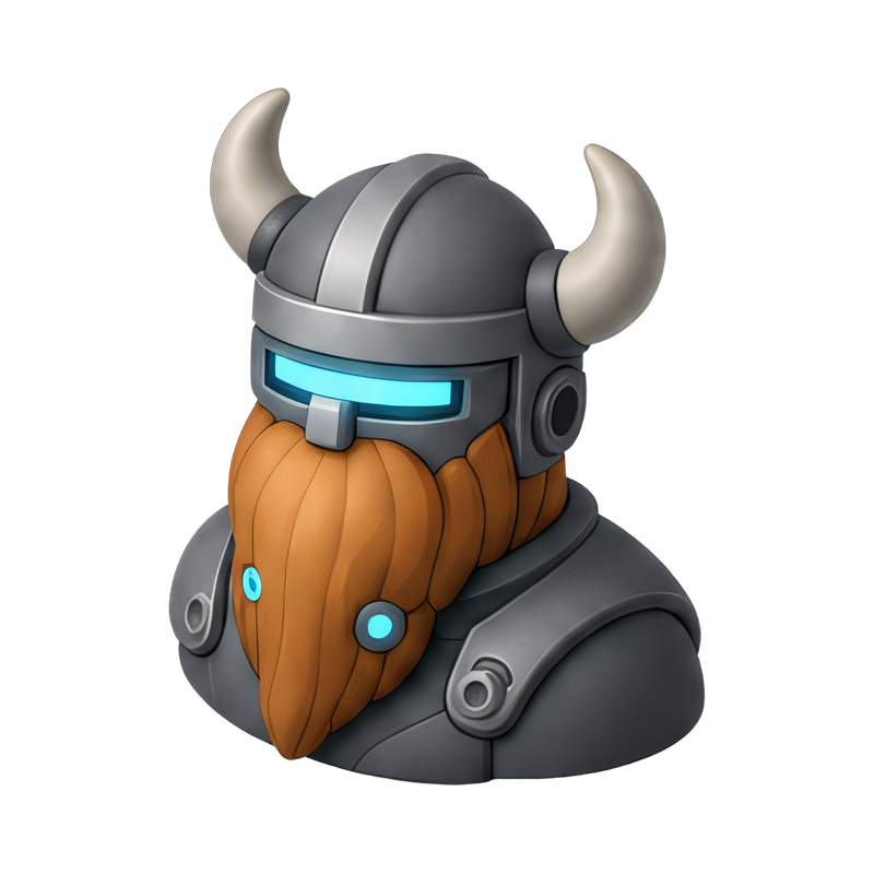 cyberpunk viking with beard