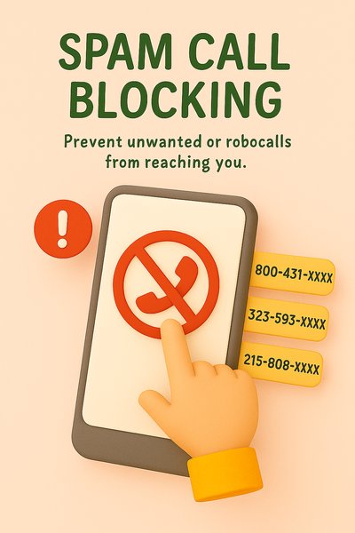 3D Illustration of Spam Call Blocking Concept