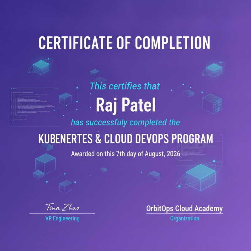 Kubernetes completion certificate design