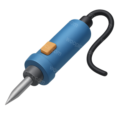 Stylish 3D Soldering Iron Icon with Volumetric Feel