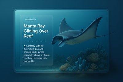 Manta Ray Gliding Over Vibrant Coral Reef