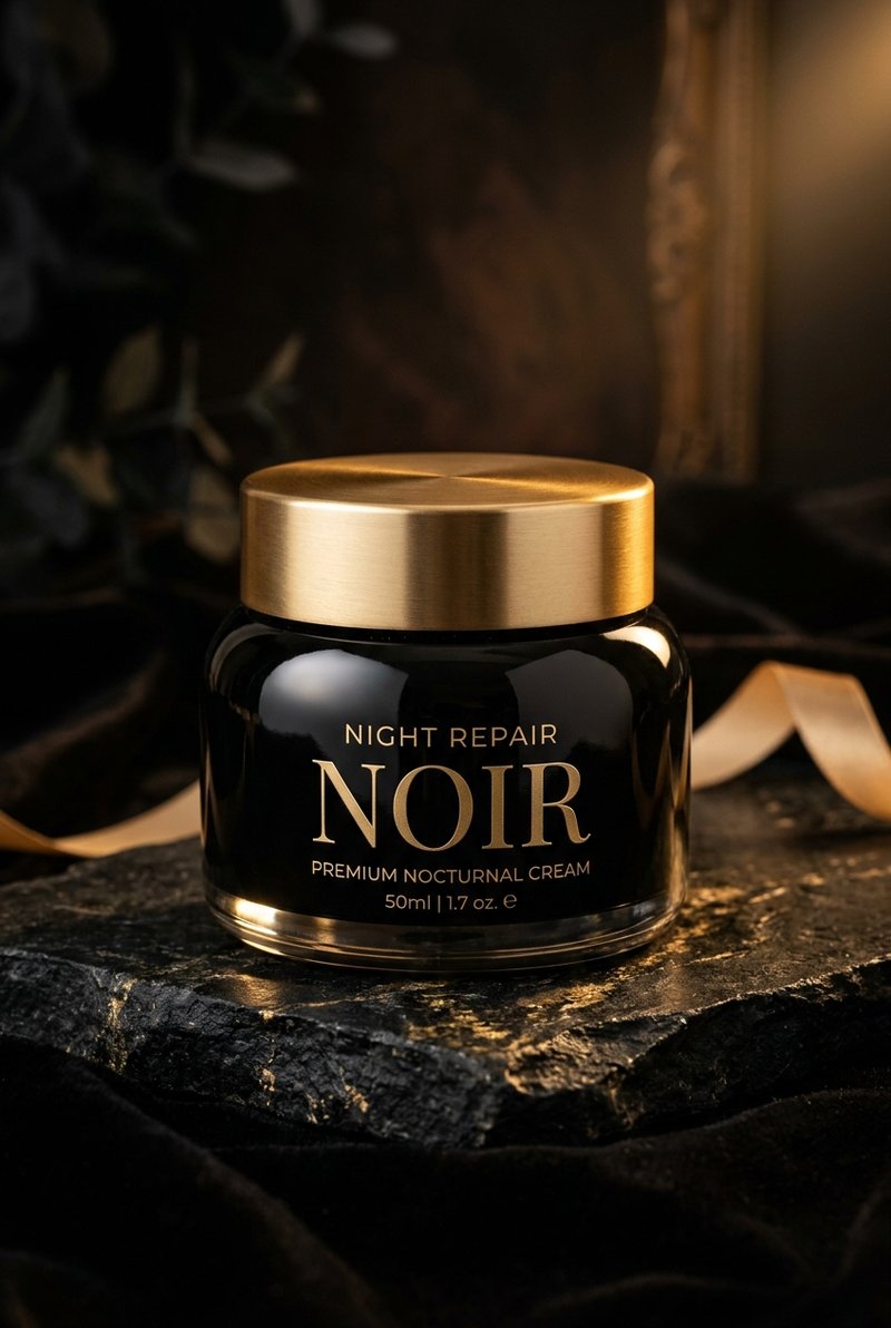 Elegant black skincare packaging