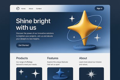 3D Illustrated Landing Page with Modern Design Elements