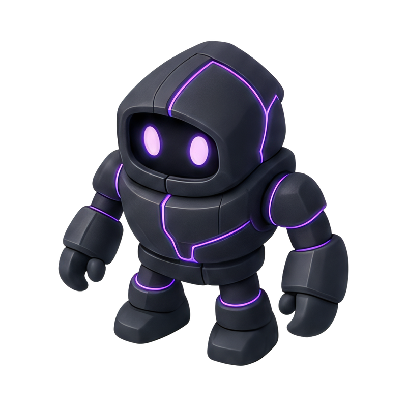 robot with glowing seams