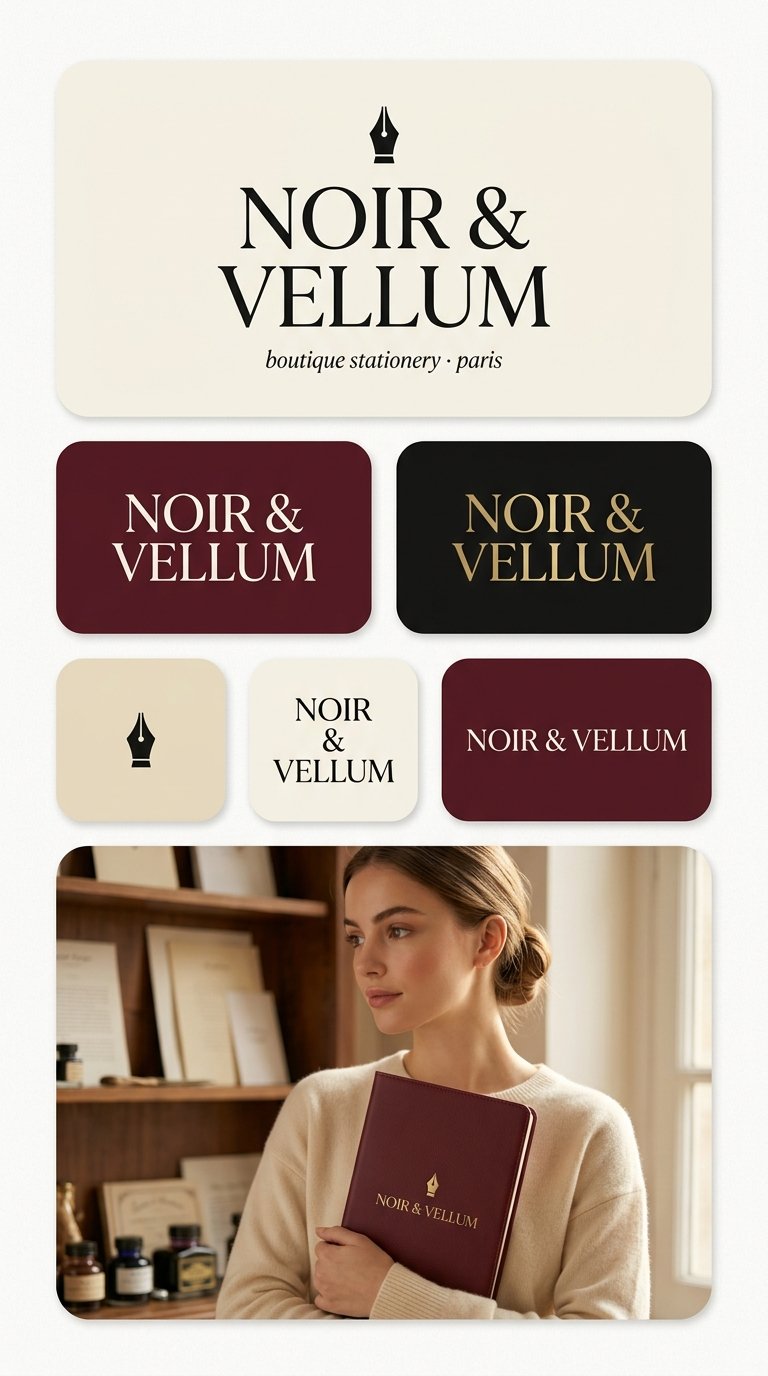 Elegant brand logo presentation sheet