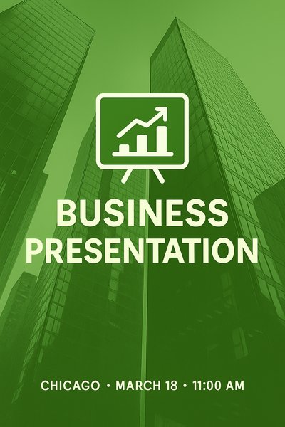 Business Presentation Announcement with Modern Design