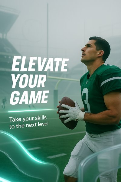 Dynamic Sports Promotion Image Featuring a Football Player