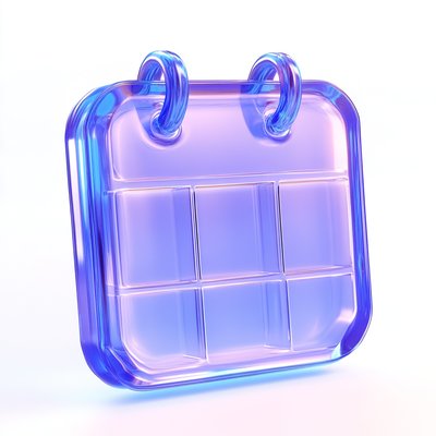 3D Calendar Icon with Modern Design