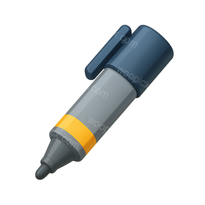 3D Counterfeit Detection Pen Icon in Isometric View