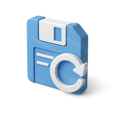Stylish 3D Restore Point Icon with Isometric Design