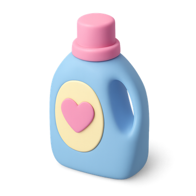 Stylish 3D Fabric Softener Bottle Icon Design