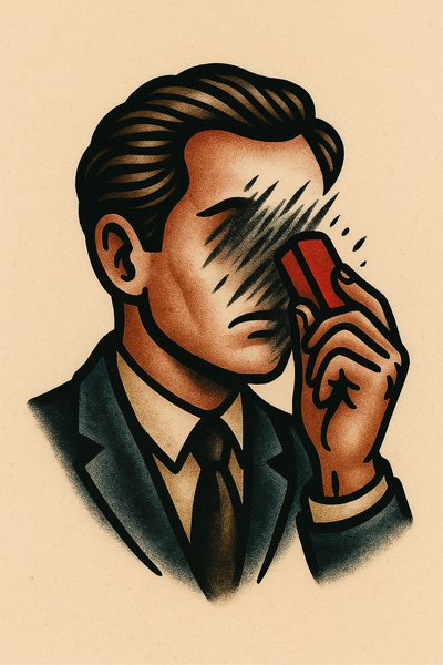 Self-Destruction and Tattoo Concept Illustration