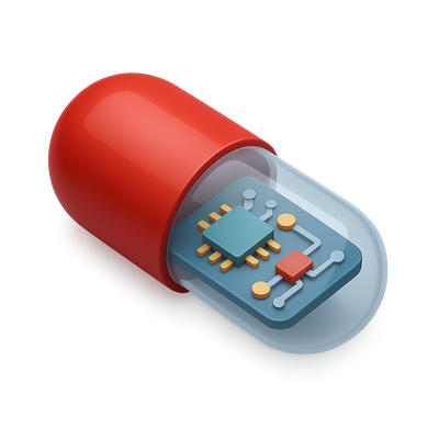Innovative Edible Electronics Pill Design in 3D View