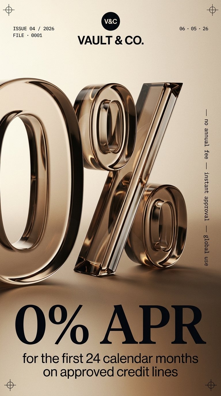 Bold 0% APR promotional poster