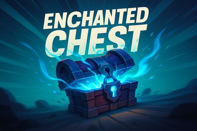 Dynamic Enchanted Chest Illustration with Vibrant Colors