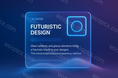 Futuristic Neon Glass Frame Design with Geometric Elements