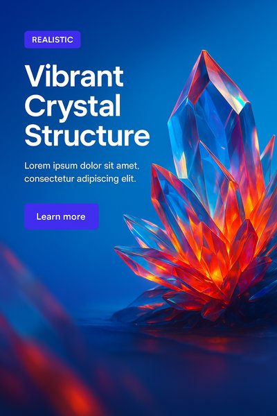 Vibrant Crystal Structure with Glowing Effects