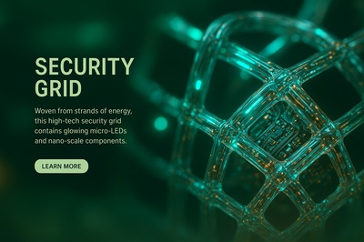 Hyperrealistic Security Grid with Glowing Micro-LEDs and Intricate Details