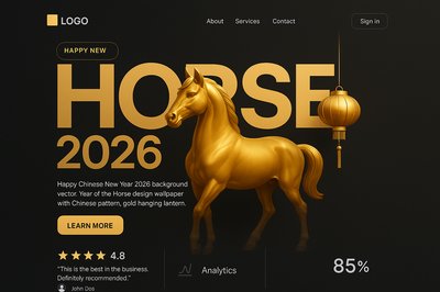 Modern Landing Page Design for Year of the Horse 2026