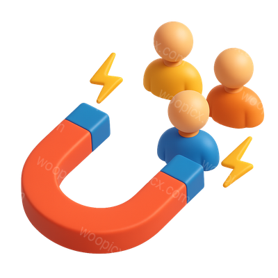 3D Lead Magnet Icon Representing Lead Generation