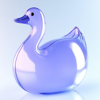 Stylized Transparent Rubber Duck Sculpture