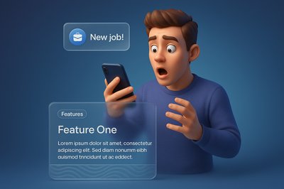 Surprised Young Man Receives Job Notification on Phone
