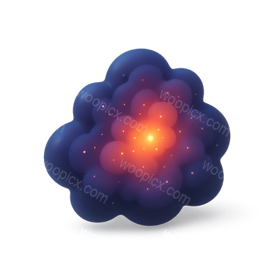 3D Nebula Icon with Volumetric Cloud Formation