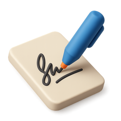 Stylish 3D Signature Icon with Marker