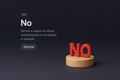 Realistic 3D Scene Illustrating Refusal Concept