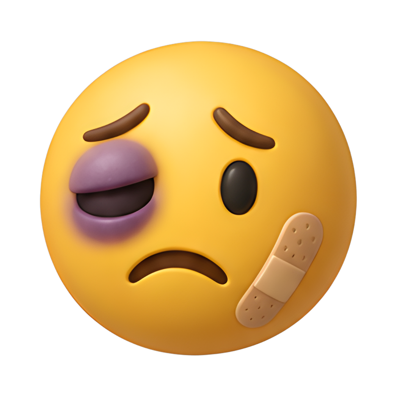 bruised smiley face illustration
