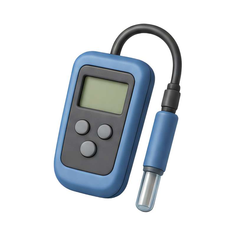 digital pH meter in use