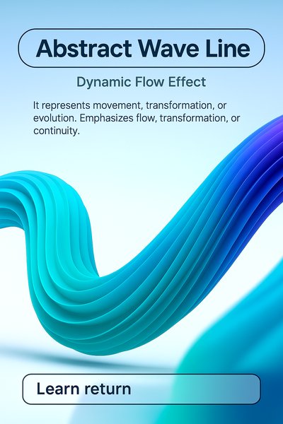 Dynamic 3D Illustration of Abstract Wave Line