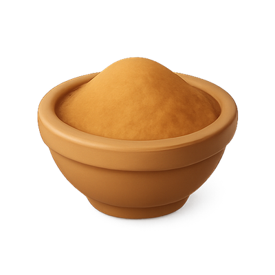 Close-Up of a Bowl Filled with Flour or Powdery Substance
