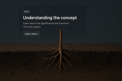 Detailed 3D Scene of a Root System in Dark Background