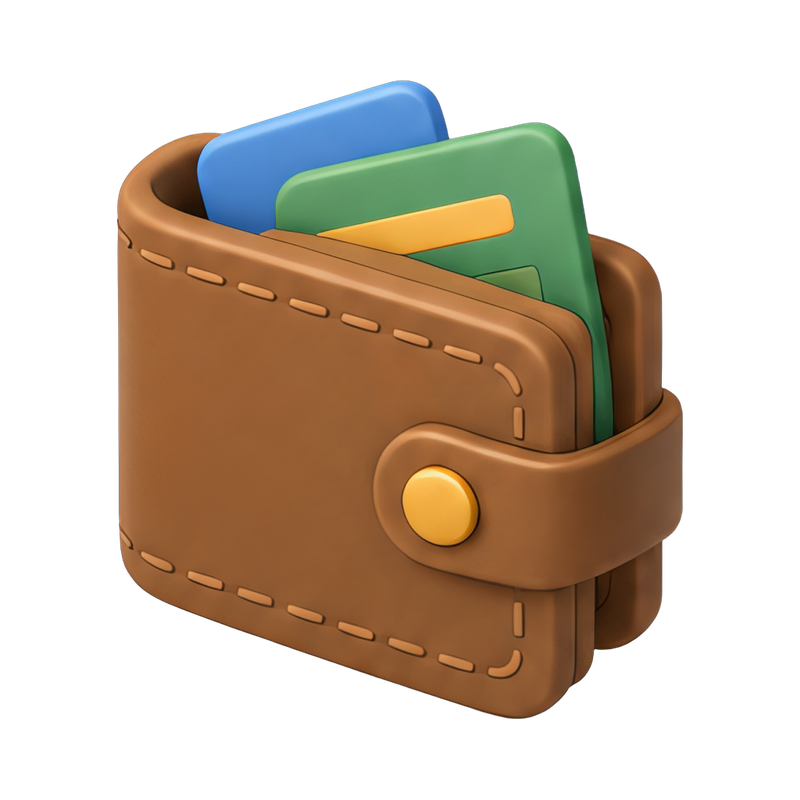 wallet with cards visible