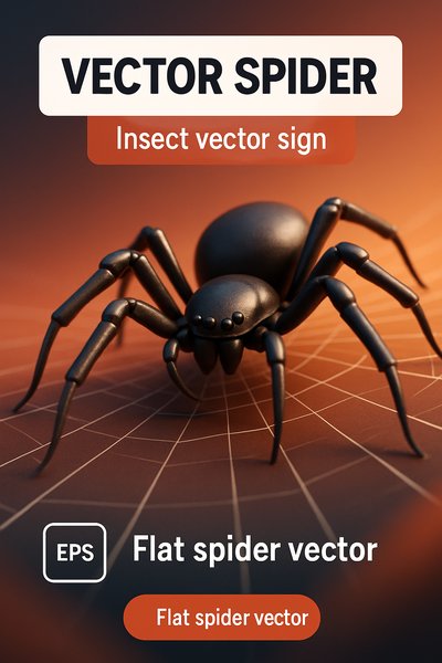 Realistic Vector Illustration of a Spider for Insect Design